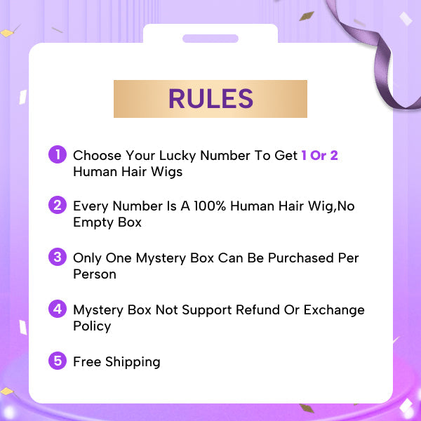 HairHive Mystery Box Glueless Human Hair Wigs With Rock-Bottom Prices Surprise Gift For Women