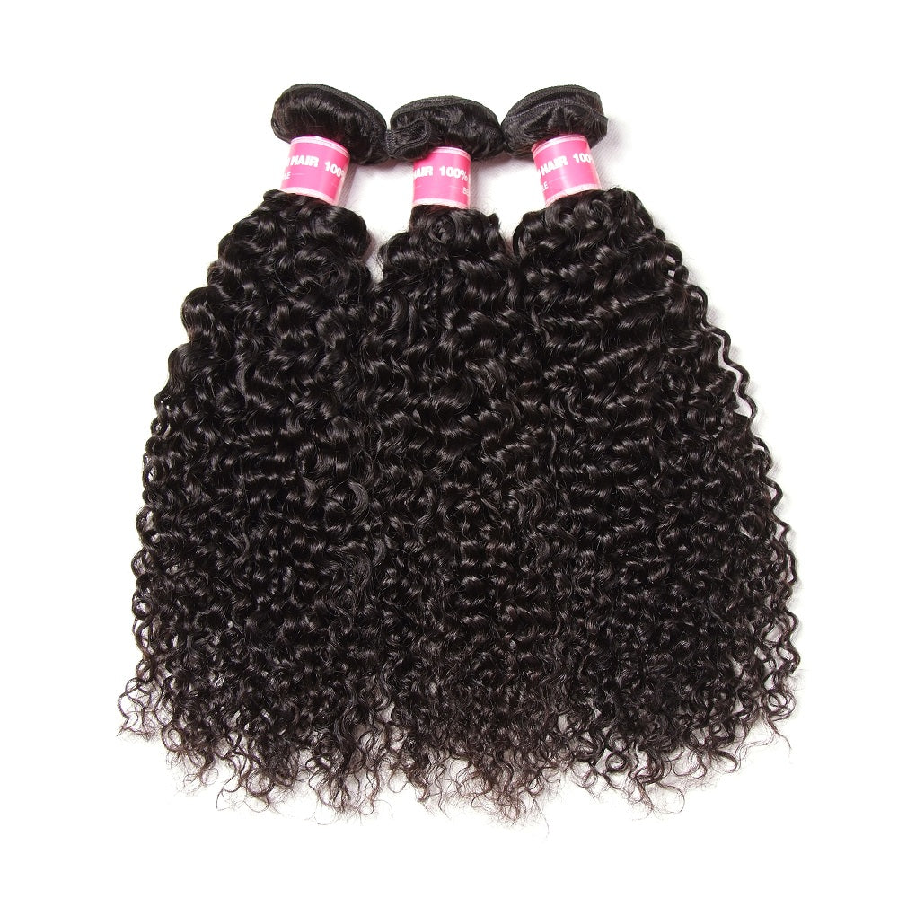Hive Hair Jerry Curly Virgin Human Hair Weave 1pc/3pc Bundles-Can Be Dyed And Bleached
