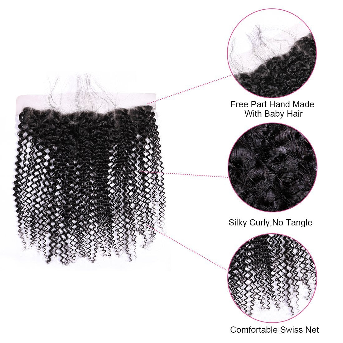 Kinky Curly 13x4 Lace Frontal Human Virgin Hair Skin Melt
