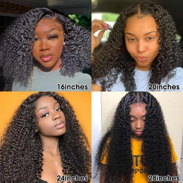 HairHive HD Lace Wigs Kinky Curly Mongolian Virgin Human Hair Pre-Plucked Lace Front Wigs with Baby Hair