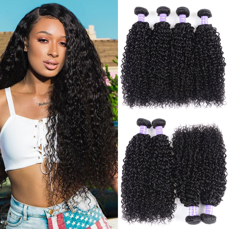 Hive Hair Malaysian 4 Curly Hair Bundles Weaves-New Remy Human Hair Bundles