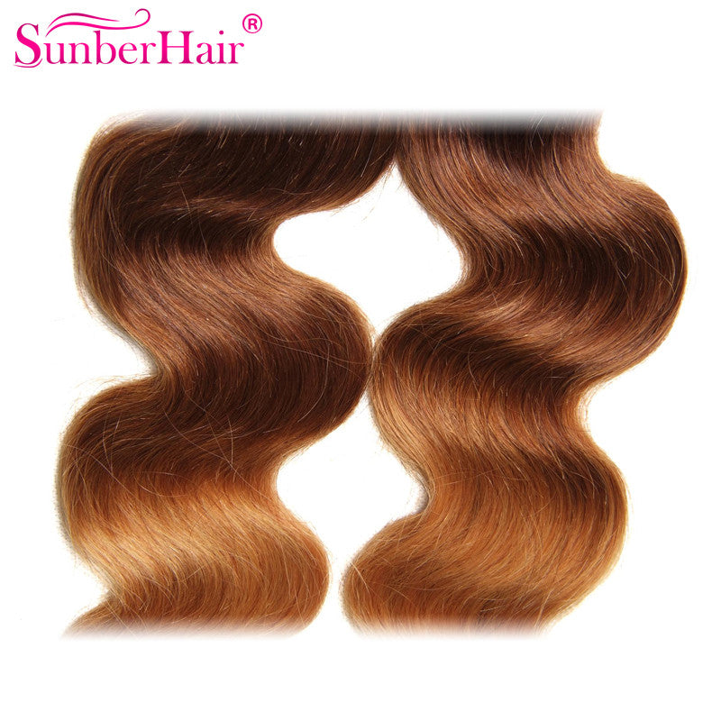 Hive Hair Malaysian Ombre Body Wave Hairs 3 Bundles, T1B/4/27 Ombre Human Hair Weaves
