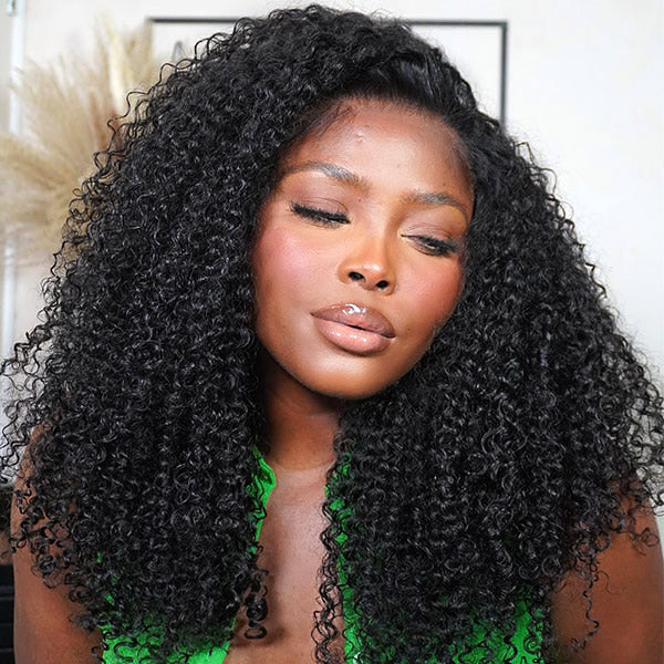 HairHive HD Lace Wigs Kinky Curly Mongolian Virgin Human Hair Pre-Plucked Lace Front Wigs with Baby Hair