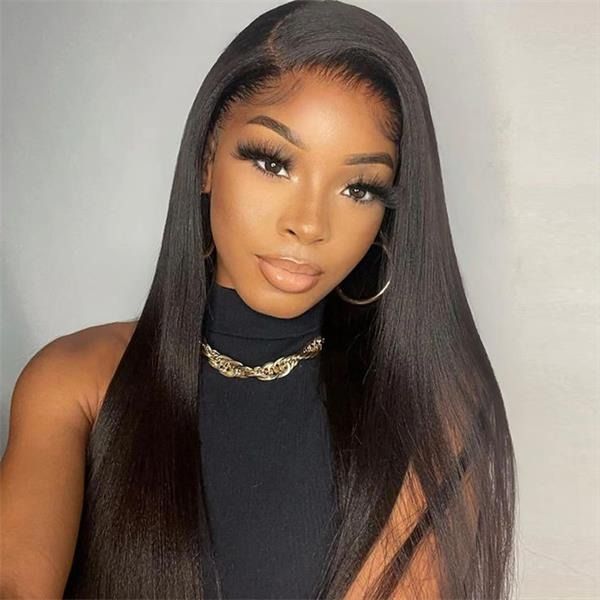 HairHive Straight Invisi Drawstring Flexible Fit 360 Glueless Wig Pre-Cut Lace Bleached Knots Wig