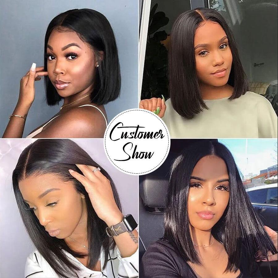 Straight Hair Short Bob Human Hair 13x4 13x6 4x4 HD Lace Frontal Wigs Pre-plucked Natural Hairline