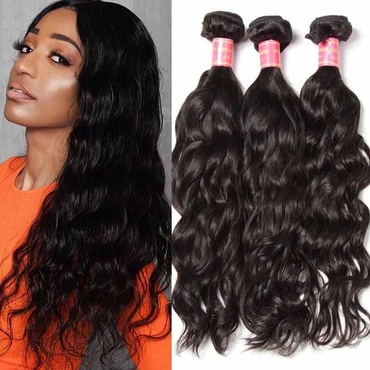Hive Hair Brazilian Natural Wave Three Bundles Hair Weave Natural Color Human Hair