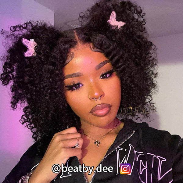 HairHive Kinky Curly Wear Go Wigs 7x5 HD Lace Pre Cut Lace Closure 100% Glueless Wigs