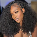 3 In 1 Half Wig | Kinky Curly Glueless Wear Go Half Wig Invisible Hairline Protective Style