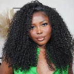 3 In 1 Half Wig | Kinky Curly Glueless Wear Go Half Wig Invisible Hairline Protective Style