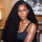 3 In 1 Half Wig | Kinky Curly Glueless Wear Go Half Wig Invisible Hairline Protective Style