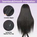 24h Shipping | HairHive Block Wig Straight Hair Bleached Knots Wig With Optional Replaceable Zip Lace Tops