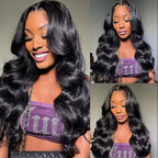 HairHive Body Wave Skin Melt HD Lace Wigs 13x4 HD Lace Front Wig Preplucked with Natural Hairline