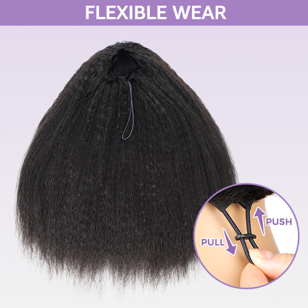 3 In 1 Half Wig | Easy Wear Kinky Straight Wear Go Half Wig Comfortable Fit No Glue Needed