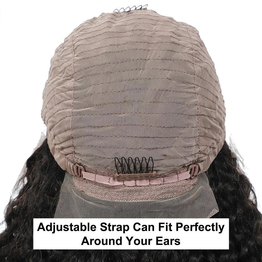 T-part Lace Front Wigs Human Hair Middle Part Long Deep Wave Human Hair Wigs for Women Natural Black