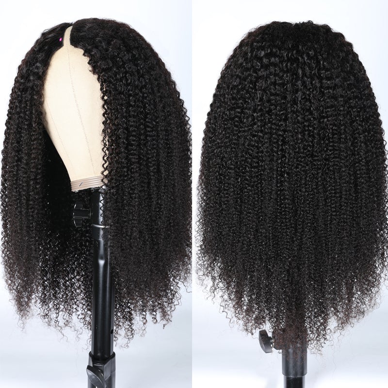 Sunber $100 Off Kinky Curly V Part Wig No Glue No Leave Out Human Hair Wigs