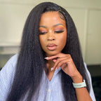 3 In 1 Half Wig | Easy Wear Kinky Straight Wear Go Half Wig Comfortable Fit No Glue Needed
