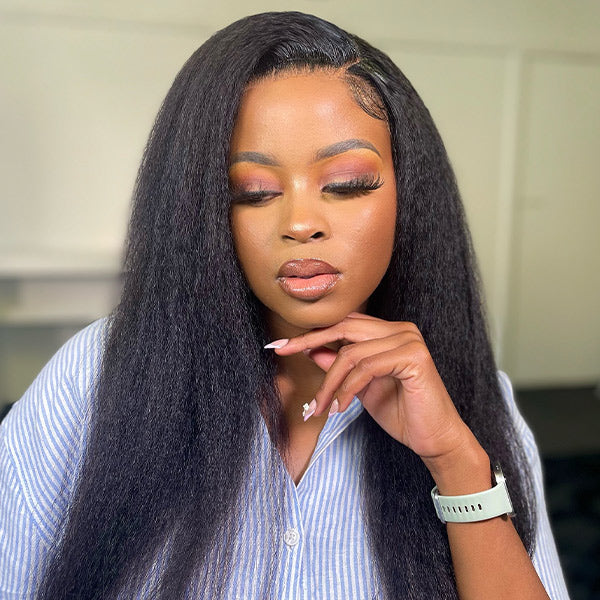 3 In 1 Half Wig | Easy Wear Kinky Straight Wear Go Half Wig Comfortable Fit No Glue Needed