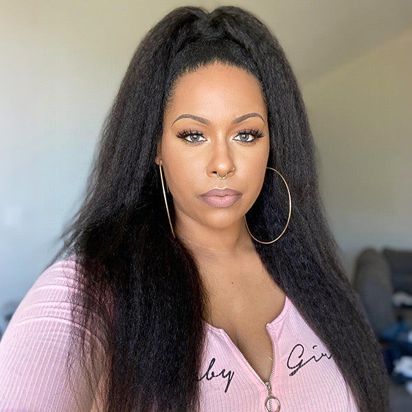 3 In 1 Half Wig | Easy Wear Kinky Straight Wear Go Half Wig Comfortable Fit No Glue Needed
