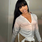 Silky Smooth Straight Human Hair Wig With Bangs Blunt Cut Soft Face-Framing Bangs