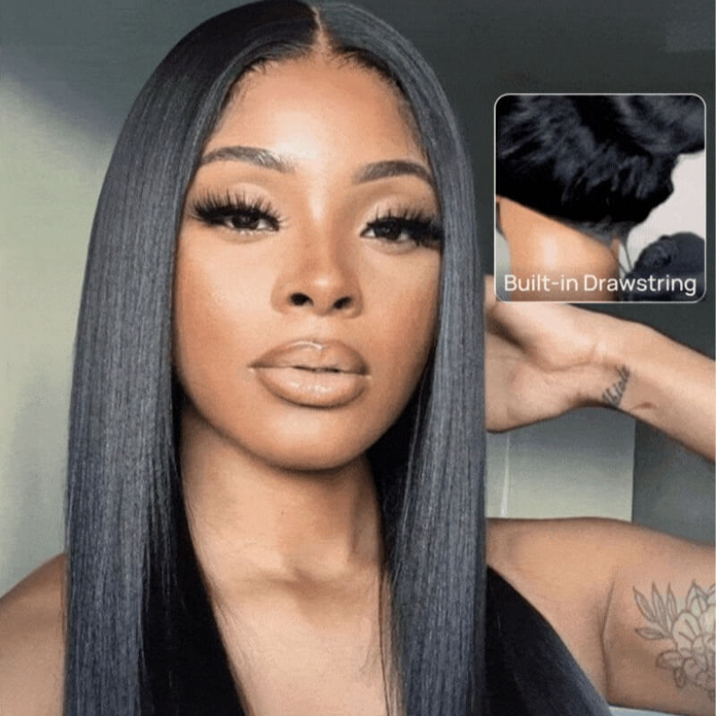 Sunber 7x5 HD Real Scalp 180% Density Yaki Straight Pre Cut Lace Bye Bye Knots Wig With Bleach Knots Vip Member Flash Sale