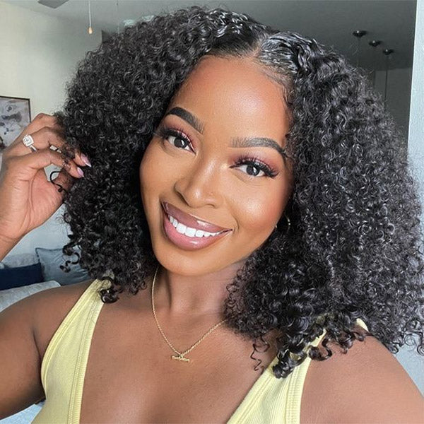 HairHive Wear Go Glueless Wigs Kinky Curly Pre Cut 7x5 HD Lace Closure Short Bob 100% Glueless Wig