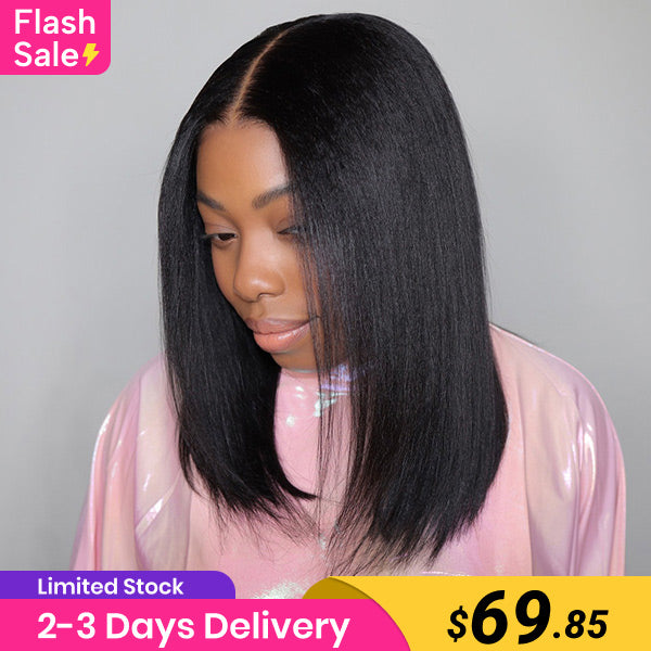 Flash Sale | Yaki Straight Pre-Cut 7x5 9x6 HD Lace Frontal Bob Wig