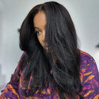 Kinky Straight Bleached Knots Pre-Cut 13x4 13x6 HD Lace Frontal Wig Wear Go Wig With Adjustable Drawstring