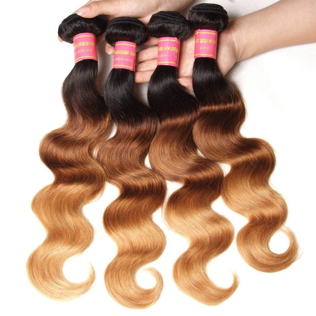 Hive Hair Ombre Brazilian Body Wave Virgin Hair 3/4 Bundles T1B/4/27 Color 100% Human Hair Weave