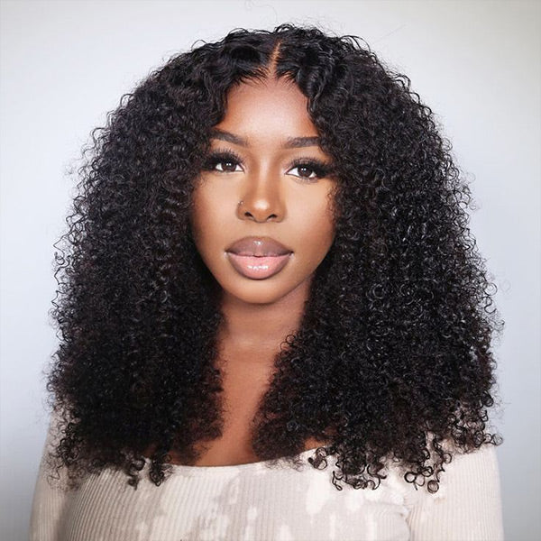 HairHive Afro Curly Wear Go Glueless Wig Pre-cut 7x5 HD Lace With Bleached Knots
