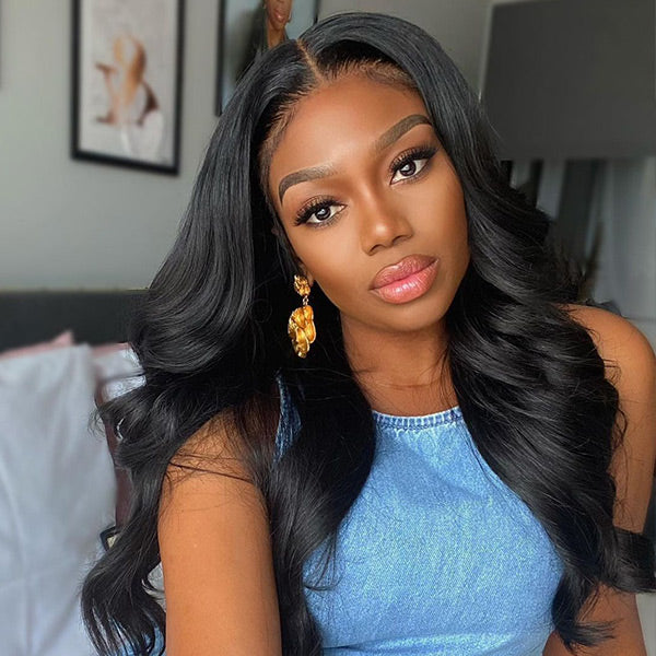 Body Wave Pre Bleached Knots Snug Fit Drawstring 13x4 13x6 HD Lace Front Wear Go Glueless Wig