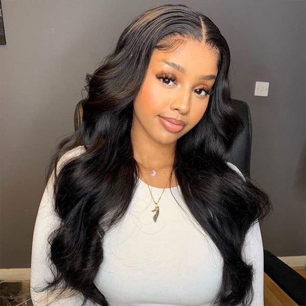 HairHive Body Wave Skin Melt HD Lace Wigs 13x4 HD Lace Front Wig Preplucked with Natural Hairline