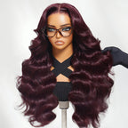 Sunber Black Cherry Lace Frontal Dark Burgundy Wig-Long Layered Cut & Pre Everything & Flash Sale