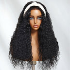 Sunber Blend & Secure Half Water Wave Wig -Glueless Put on and Go Human Hair Drawstring Wig