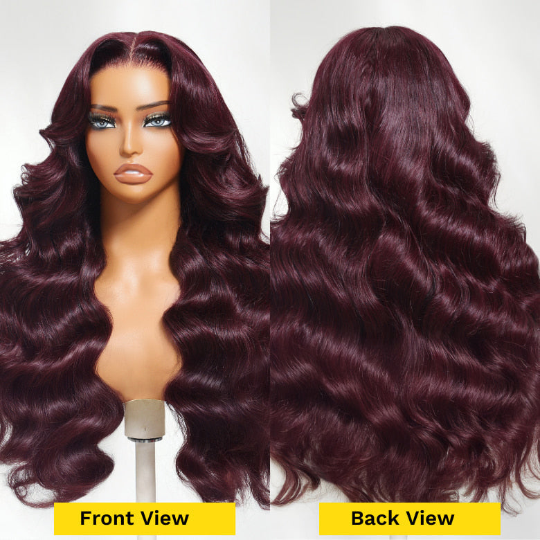 Sunber Black Cherry Lace Frontal Dark Burgundy Wig-Long Layered Cut & Pre Everything & Flash Sale