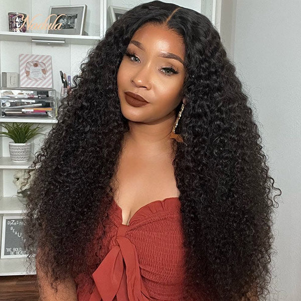 HairHive Afro Curly Wear Go Glueless Wig Pre-cut 7x5 HD Lace With Bleached Knots