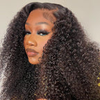 Kinky Curly Elastic Drawstring 13x4 13x6 HD Lace Frontal Wig Glueless Wear Go Wig Beginner Friendly Pre-plucked Hairline