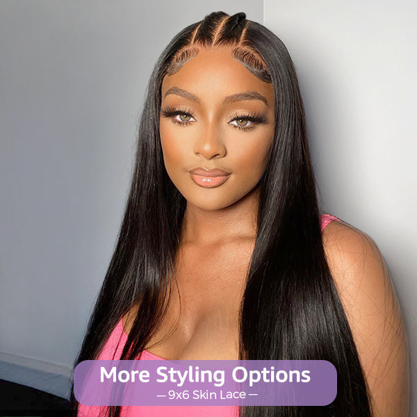 HairHive Block Wig Straight Hair Bleached Knots Wig With Optional Replaceable Zip Lace Tops