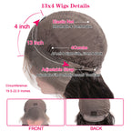 Thick Body Wave Bob Wigs Human Hair 13x4 13x6 4x4 HD Lace Frontal Wigs Natural Black