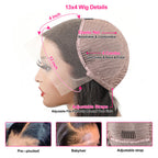Salmon Pink Color 13*4 Lace Front Wig Human Hair Color Wig