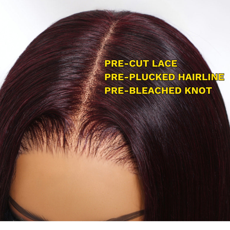 Sunber Black Cherry Lace Frontal Dark Burgundy Wig-Long Layered Cut & Pre Everything & Flash Sale