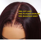 Sunber Black Cherry Lace Frontal Dark Burgundy Wig-Long Layered Cut & Pre Everything & Flash Sale