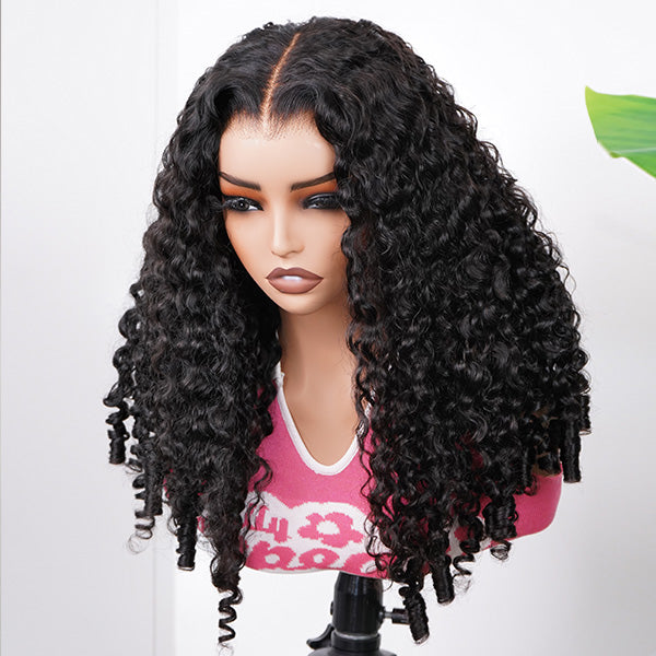 HairHive Burmese Curly Invisi-Drawstring Pre-Cut Lace 360 Glueless Wig With Bleached Knots Snug Fit Wear Go Wig