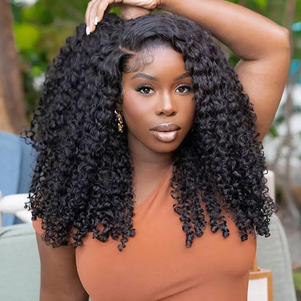 HairHive Burmese Curly Glueless Wig Bleached Knots Pre-cut 7x5 9x6 HD Lace Wear Go Wigs With Elastic Drawstring