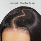 Sunber 13x4 HD Real Scalp™ Layer Cut Straight Lace Frontal Human Hair Wig with Invisi Drawstring