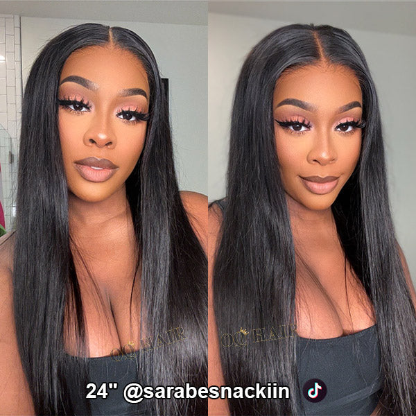 HairHive Silky Straight Easy Wear Go Glueless Wigs Pre Cut 7x5 HD Lace Closure Wigs Beginner Friendly