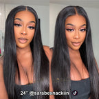 Straight Pre-cut HD Lace Wear Go Glueless Wig With Bleached Knots