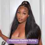 HairHive Block Wig Straight Hair Bleached Knots Wig With Optional Replaceable Zip Lace Tops