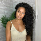 360 Lace Front Wigs Kinky Curly Mongolian Virgin Human Hair Natural Looking Lace Wigs