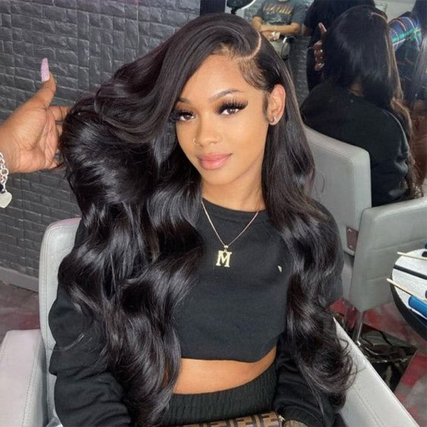 HairHive Body Wave Skin Melt HD Lace Wigs 13x4 HD Lace Front Wig Preplucked with Natural Hairline