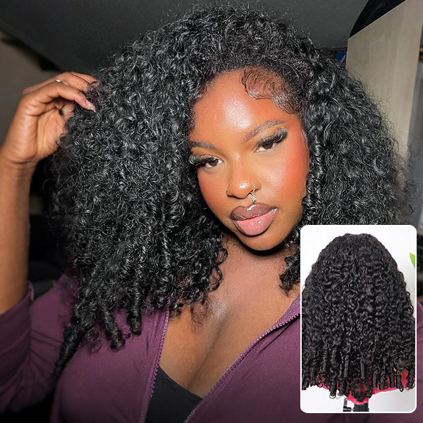 3 In 1 Half Wig | Glueless Invisible Water Wave Wear Go Half Wig Flip Over Human Hair Wig
